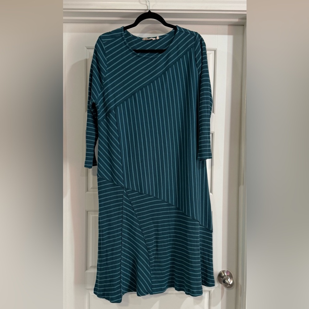 SOFT SURROUNDINGS Ryley Striped Maxi/Midi Dress Stretchy Jersey Knit - Size 1X